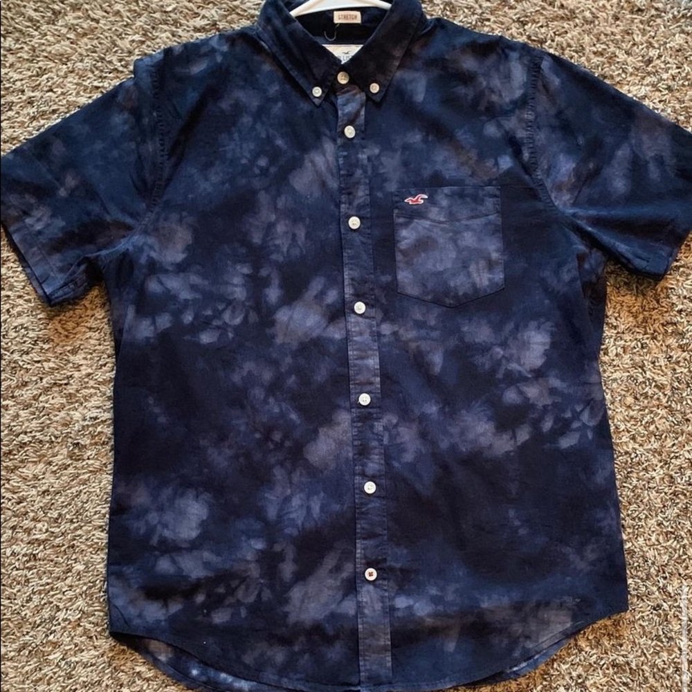 Hollister Men’s Blue Tie-dye Shirt